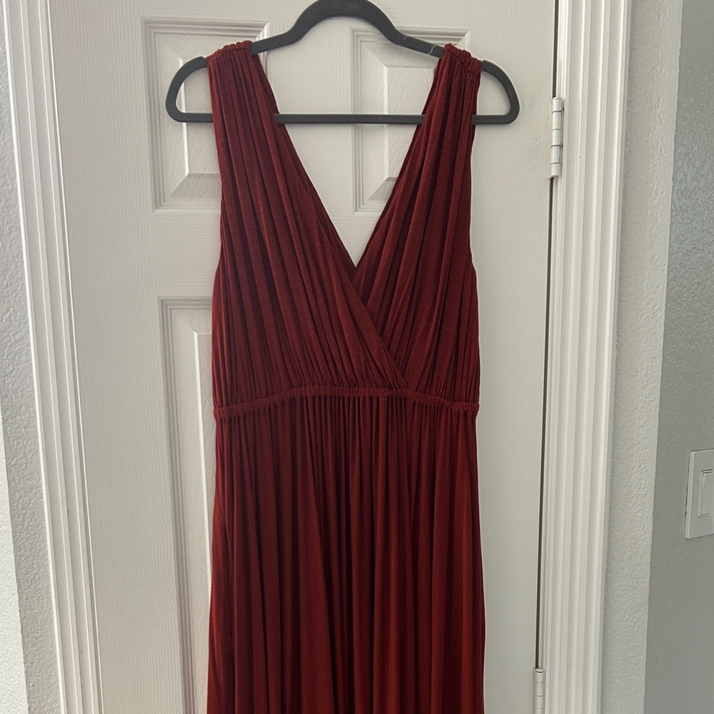 Banana Republic Deep Red Orange Maxi Dress